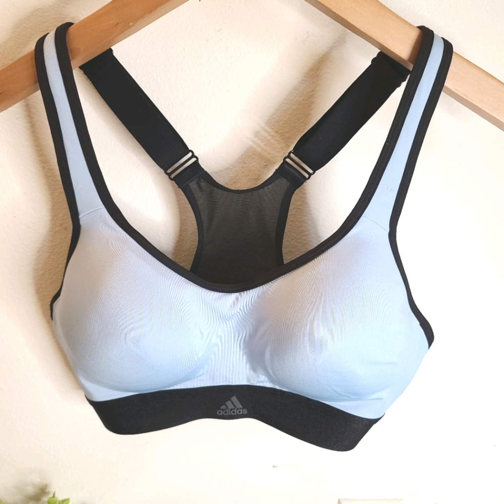 Adidas blue black sports bra